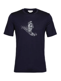 Icebreaker "Men Tech Lite II SS Tee Skiing" - Navy -Outdoor Ausrüstungsgeschäft 0A56IM401 FRONT