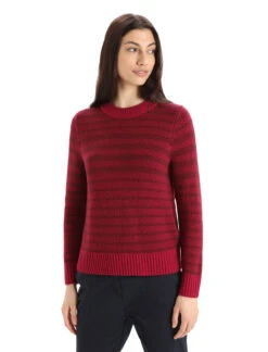 Icebreaker "Women Waypoint Crewe Sweater" - Cherry